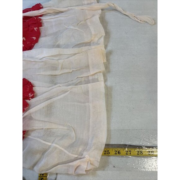 Vintage Custom Mery Hampson Girls Dress Red & White Sheer Ruffle Details - Picture 7 of 11
